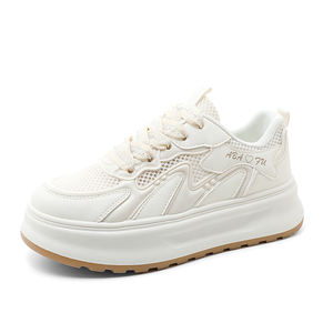 ZY1808 femmes grande taille chaussures de sport automne à la mode rehaussement chaussures de sport à lacets été maille respirant épais anti-dérapant - Product Image 2