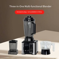 Juicer dan Blender baja tahan karat kapasitas besar, 3L multifungsi untuk penggunaan di rumah, menampilkan fungsi Juicer dan penggilingan
