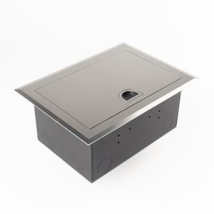 Boîte de sol électrique étanche en acier inoxydable avec couvercle encastré pour sols surélevés et chapes - Product Image 1