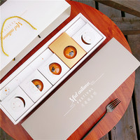2022 nouveau Design luxe Mooncake désert Cookie nourriture boîte-cadeau en gros sac en papier personnalisé avec poignée ruban impression en relief