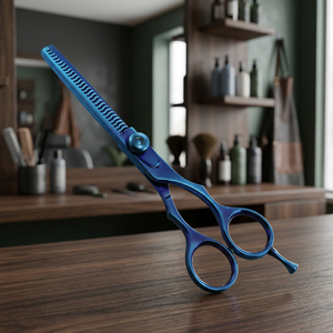 Ciseaux élégants pour coiffeur, 5 pièces, bleu foncé, amincissant, pour la coiffure, barbier professionnel - Product Image 2
