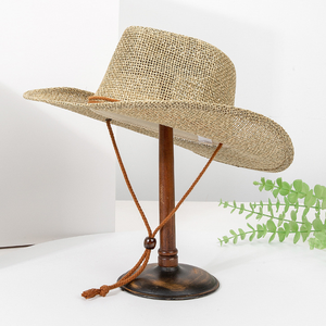 Nouveau style 2026 – Chapeau de cowboy en paille respirant avec logo personnalisé – Chapeau de soleil western - Product Image 3