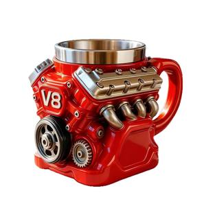 แก้วน้ำรูปเครื่องยนต์ V8 แบบใหม่ ข้ามพรมแดน แก้วกาแฟเบียร์ แก้วน้ำส่วนตัว ทำจากเรซิ่นและสแตนเลส - Product Image 5