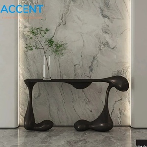 Fabricant de FRP, table console en fibre de verre sculpturale de luxe, forme organique abstraite, table longue pour entrée, pour hall d'hôtel haut de gamme - Product Image 3