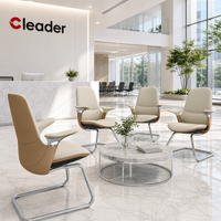 Chaise de bureau en cuir confortable, rembourrée, ergonomique, pour salle de réunion, réception, salle d'attente, visiteurs