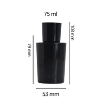 Flacon de parfum 75ml Flacon de parfum en cristal rond noir rouge flacon de parfum en verre cosmétique féminin