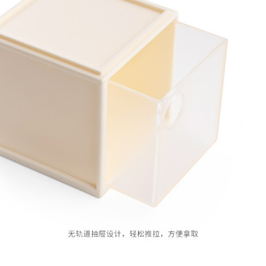 Transparent Display <b>Storage</b> <b>Box</b> Square <b>Beige</b> Desktop Organizer Drawer Style Mini Medicine <b>Box</b> Small <b>Storage</b> Container - Product Image 5