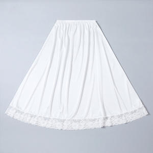 75cm de long femmes Satin demi Slip <span class=keywords><strong>sous</strong></span>-jupe avec dentelle Long <span class=keywords><strong>jupon</strong></span> une ligne <span class=keywords><strong>sous</strong></span> la <span class=keywords><strong>robe</strong></span> jupe de sécurité - Product Image 6