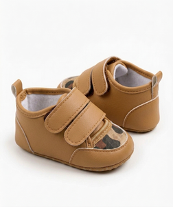 Botines infantiles con estampado de leopardo y doble correa, suela suave antideslizante para primeros pasos del bebé - Product Image 3