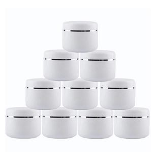 Plastic jar, white black jar, silver stripes, gold stripes, 10ml-250ml Good Price - Product Image 1
