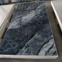 Lámina de Mármol Laminada UV 1220x2440x3mm, Panel de Pared de PVC Impermeable, Alto Brillo, Anti-Rayones, para Interiores de Hoteles y Hogares, OEM ODM