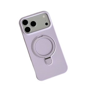 Liquid Silicone <b>Phone</b> Case With Magnetic <b>Ring</b> Stand For Iphone 13 14 Pro Max Solid Color Simple Design - Product Image 5