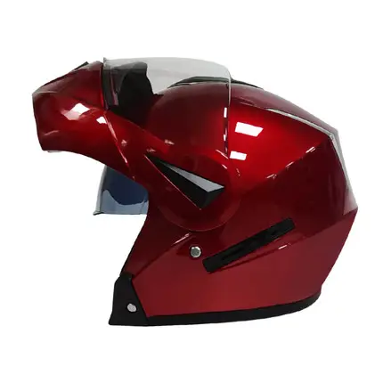 Mũ Bảo Hiểm Xe Máy Mới Màu Đỏ Quảng Châu Mũ Bảo Hiểm Xe Máy Mũ Bảo Hiểm Xe Máy Casco De Moto Casque Lật Toàn Mặt Chấm Bi