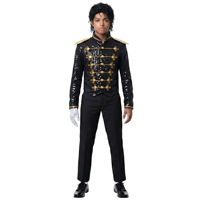 Costume de scène pour enfants Michael Jackson, paillettes, broderie noire et or, tenue de danse, cosplay