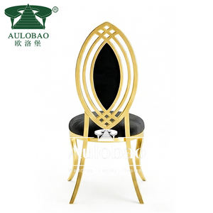 Sillas con respaldo ovalado de acero inoxidable dorado elegante para banquetes, comedor, uso en hoteles al aire libre - Product Image 6