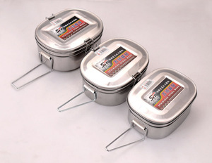 Lonchera Bento de Acero Inoxidable al por Mayor, Contenedor de Alimentos de Una o Dos Capas para la Escuela, Oficina, Personal de Cafetería - Product Image 1