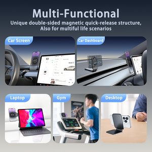 Cooexes Nouveau support de téléphone pliable pour voiture, support magnétique double face pour téléphone portable, fixation latérale pour ordinateur portable, compatible avec les accessoires <span class=keywords><strong>MagSafe</strong></span> - Product Image 6