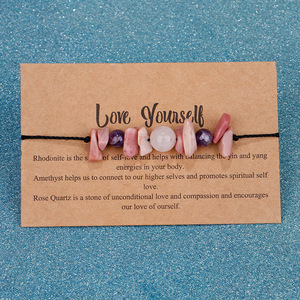 Nuevas Pulseras de Piedras Naturales Trituradas con Cuentas de Cristal para Mujer, Inspiradoras, de Yoga, Anti-Ansiedad, Regalo para Amarte a Ti Mismo - Product Image 2
