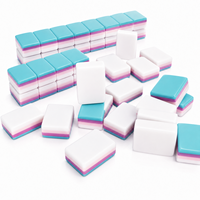 Ensemble de Mahjong Américain de Luxe 160 Tuiles, Tuiles Acryliques Quadri-couches Quatre Couleurs avec Motifs Desserts et Floraux pour Détaillants B2B