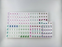 Jeu de Mahjong américain imprimé au laser, 160 pièces, tuiles en acrylique de 32 mm avec support à 4 niveaux pour soirée de jeu en famille
