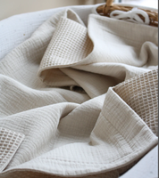 Couverture en coton mousseline gaufrée réversible pour enfants, idéale pour lit, poussette et transat – Parfaite pour dormir et se détendre