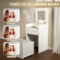 2025 Ensemble de vanité moderne avec miroir coiffeuse miroir Miroir et chaise éclairés par LED