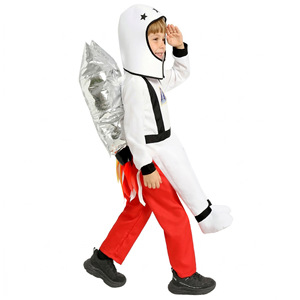 Disfraz de astronauta con mochila de cohete para niños de 5 a 7 años, traje de cosplay para actuaciones - Product Image 3