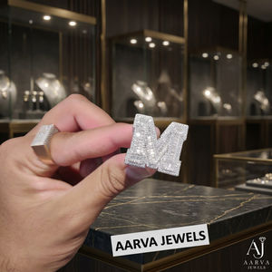 AARVA JEWELS Number Moissanite <b>Cocktail</b> <b>Ring</b> Pave Setting 925 Silver <b>Gold</b> Plated Unisex Engagement Wedding Party Jewelry - Product Image 1