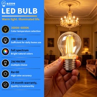 Ampoule à filament LED Edison G45 E27 AC220~240V Non dimmable Abat-jour en plastique transparent Indice de rendu des couleurs Ra80 Garantie de 2 ans