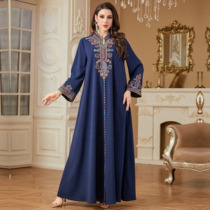 Ramadan musulmano ricamato abito largo Abaya 2025 medio oriente arabo marocco Dubai <span class=keywords><strong>elegante</strong></span> <span class=keywords><strong>caftano</strong></span> Eid Islam Jalabiya <span class=keywords><strong>caftano</strong></span> - Product Image 1
