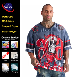 QZFSO Custom All-Over Graphic Print Shirt Satin Mesh Patchwork Oversized V-neck Streetwear Football Tee Men Biker Racing Jersey - Product Image 1