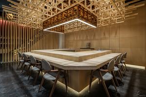 Restaurante japonés <span class=keywords><strong>Bar</strong></span> Mostrador <span class=keywords><strong>Ramen</strong></span> Restaurante Diseño interior Barra de <span class=keywords><strong>sushi</strong></span> de madera Decoración - Product Image 5