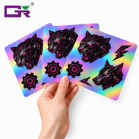 Hoja de pegatinas holográficas arcoíris personalizadas, troqueladas, con corte suave, impermeables y con purpurina para laptop y botella de agua