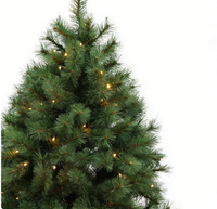 Sapin de Noël artificiel autoportant de 2,3 m, pré-éclairé avec lumières incandescentes claires, aiguilles de sapin bleues pleines et denses, pour la maison et les fêtes en intérieur