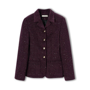 <span class=keywords><strong>Blazer</strong></span> da <span class=keywords><strong>donna</strong></span> Slim monopetto di temperamento pendolare di <span class=keywords><strong>Tweed</strong></span> Xiaoxiang - Product Image 1