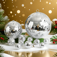 Nouveauté 2025 – Ornements de Noël en verre faits main personnalisables pour fêtes, 2cm-30cm, colorés, en gros, pas chers, effet miroir disco