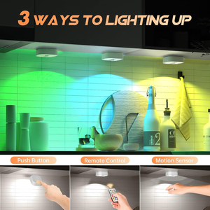 Luces Activadas por Movimiento, Luces Recargables con Control Remoto, Luces Magnéticas Adhesivas para Debajo del Gabinete - Product Image 2