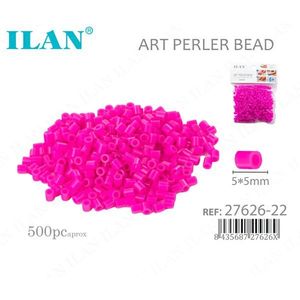 Perline Ilan Art Perler 5x5mm Rosa Intenso, circa 500 pezzi - Product Image 1