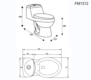 Fohome Sanitarios baratos Inodoro Estilo tradicional Trampa en S alargada Inodoro de <span class=keywords><strong>una</strong></span> pieza para Baño - Product Image 4