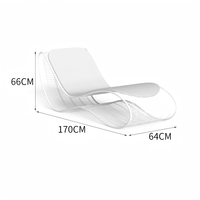 Chaise longue d'extérieur en aluminium pour hôtel, villa, resort, terrasse, piscine, jardin, en forme de S, avec cadre en aluminium et cordes