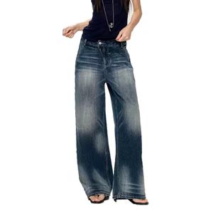 กางเกงยีนส์ขายส่งสำหรับผู้หญิง ผ้าฝ้าย 100% สไตล์วินเทจ ทรงหลวม สไตล์บอยเฟรนด์ ไซส์พลัส - Product Image 2