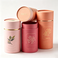 Boîte d'emballage cylindrique rigide de luxe en carton kraft écologique avec logo personnalisé pour vêtements, chaussettes, bougies, tubes en papier, épaisseur 2 mm, protection UV