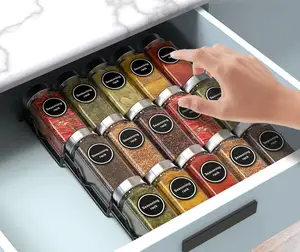 Spice Drawer Organizer 3 Tier Seasoning Rack Tray Insert For Kitchen Drawers