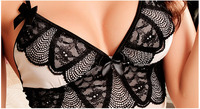 SXLH Offre Spéciale Sexy voir à travers dentelle vêtements de nuit sensation lisse body pyjamas