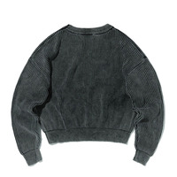 Pull en coton tricoté sur mesure pour homme, effet délavé, style décontracté, rétro, tendance, streetwear, pull d'hiver, vêtements pour homme