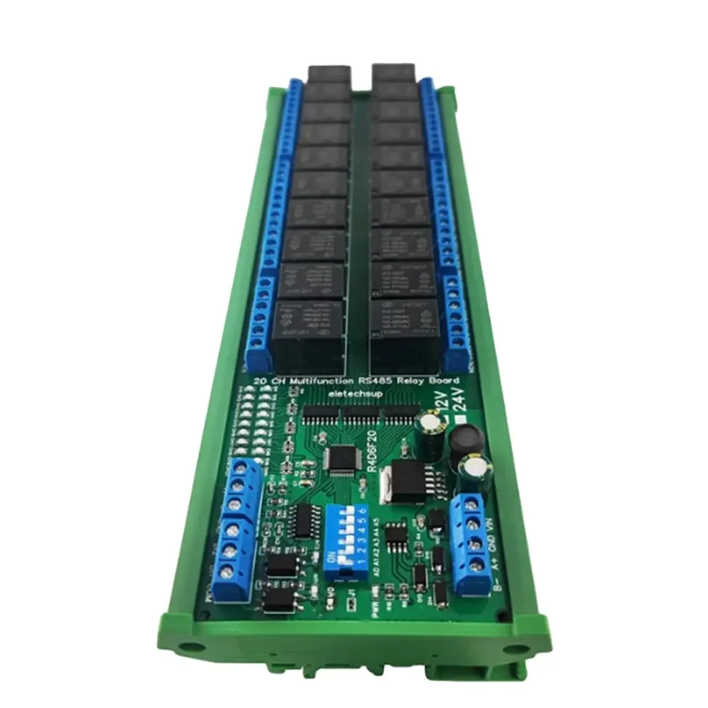 R4D6F20 20 Switch output /2 PNP Switch input/1 4-20MA Current IN/1 0-10V Voltage Analog Input RS485 Modbus RTU PLC IO Module