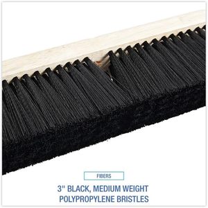 Boardwalk BWK20618 Negro 3 pulgadas Cerdas de Polipropileno de Peso Medio de 18 Pulgadas Cabezal de cepillo para limpieza de pisos - Product Image 3