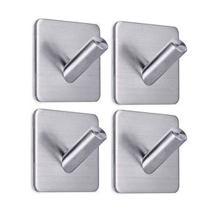 WEKIS Popular Silver 304 Stainless Steel Single <b>Hook</b> with Sticker Eco-Friendly Flexible <b>Bathroom</b> Wall <b>Hook</b> for Clothing - Product Image 2