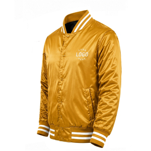 High Quality Factory Satin <b>Jacket</b> Wholesale Lightweight Milk Silk Satin Outerwear Full <b>Pilot</b> Custom Satin Varsity <b>Jacket</b> for Men - Product Image 3