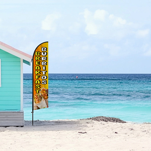 2.5*11.5 FT BURRITOS BREAKFAST High Quality Custom Feather <b>Flags</b> Beach <b>Flag</b> for Beach Party and Advertising Promotions - Product Image 4